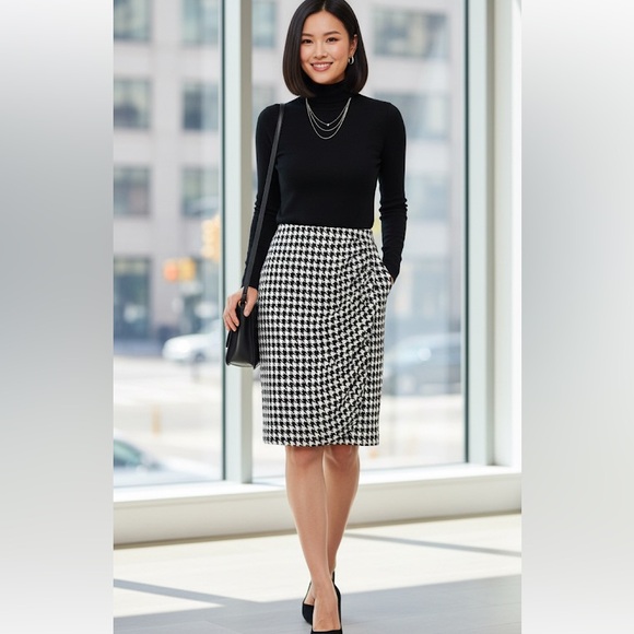 Liz Claiborne Houndstooth Skirt - Picture 1 of 6